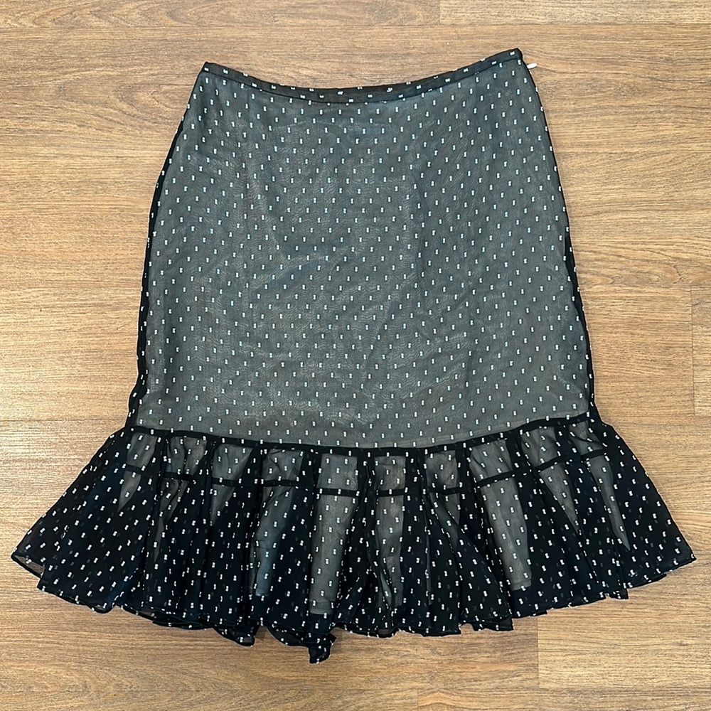LOFT Black & White Detailed Skirt, Size 6p